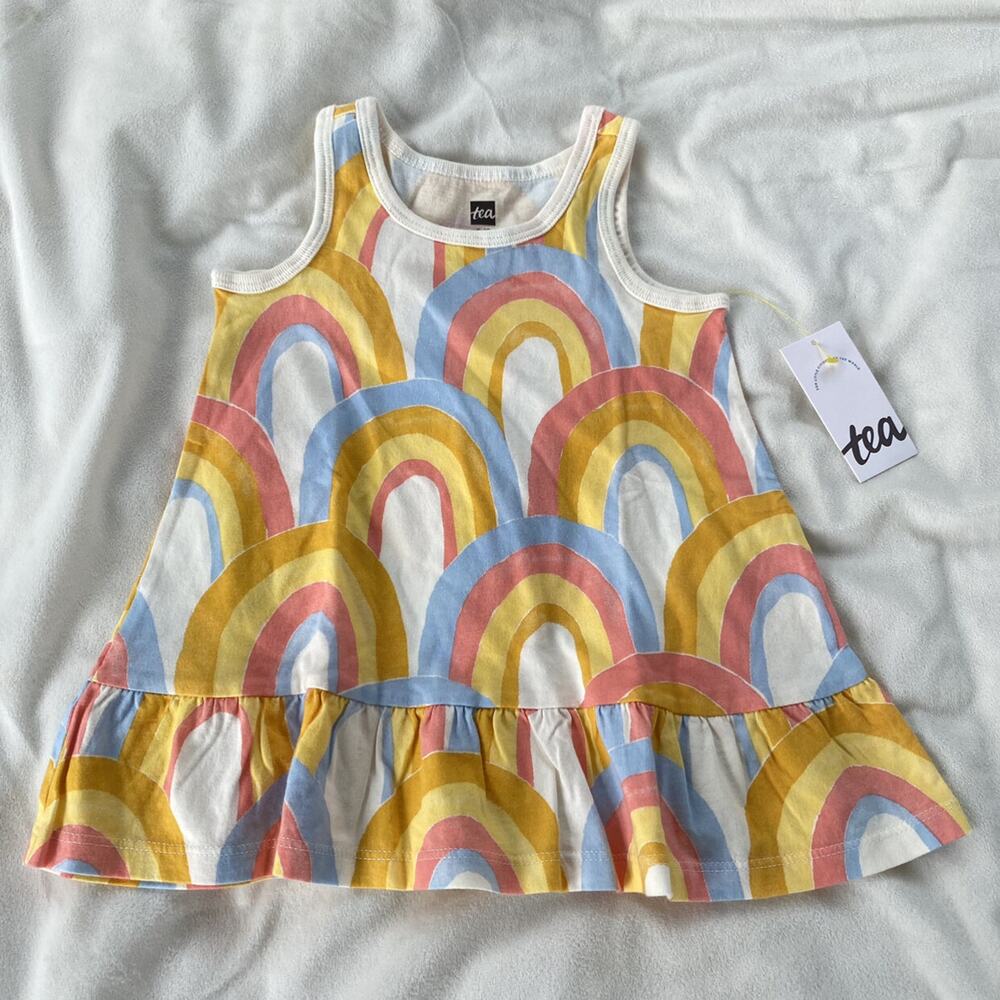 NEW Tea Collection Rainbow Ruffle Dress